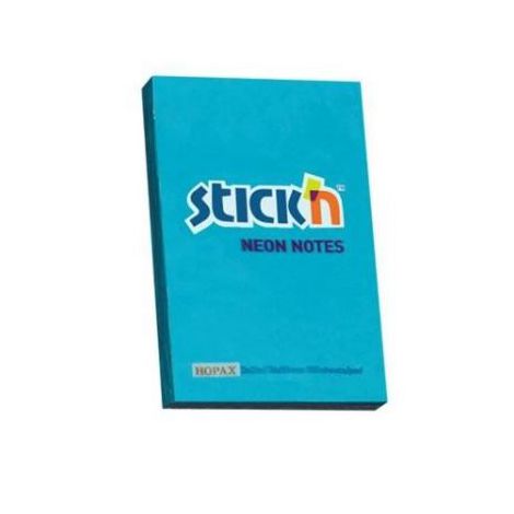Karteczki samoprzylepne Stick'n 76x51mm, 100szt niebieskie neon